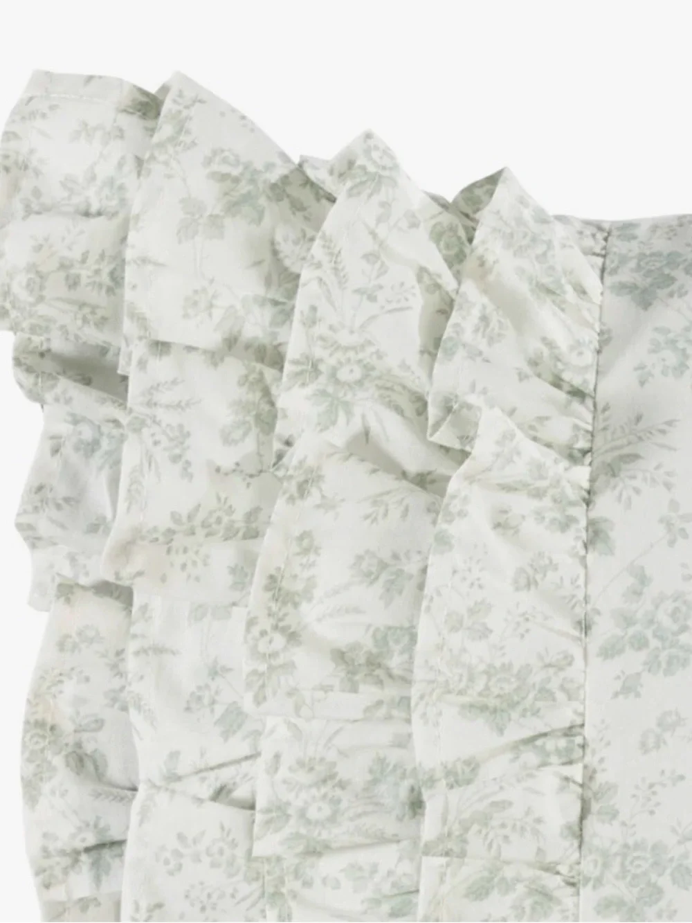 Laura Ashley Green Breakfast Floral Ruffled Boudoir Pillow ~ Charming
